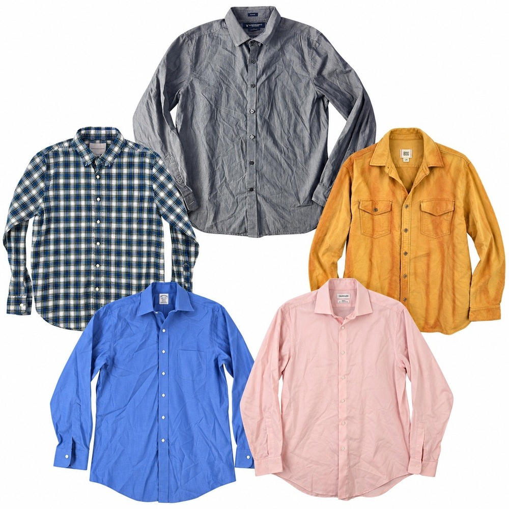 Mixed Brands Lot of 5 Men's L Button-Down Shirts American Eagle Outfitters BDG